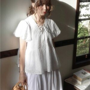 Elegant White Eyelet Blouse